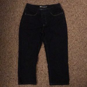 Dark denim capris